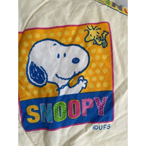 VTG Peanuts Snoopy Friends Comforter Charlie Linus cartoon 80 90s duvet blanket - Picture 6 of 16